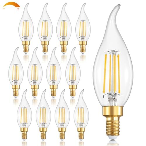 E12 LED Candelabra Bulbs 40 Watt Equivalent Dimmable 2700K Warm White LED 