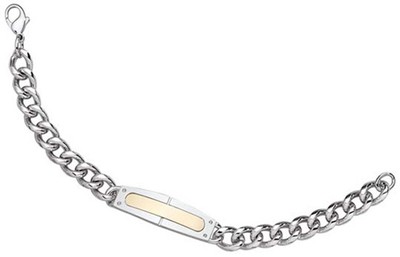 DOLAN BULLOCK 14K SOLID GOLD Sterling Silver  BARREL Link Bracelet DBR016600P