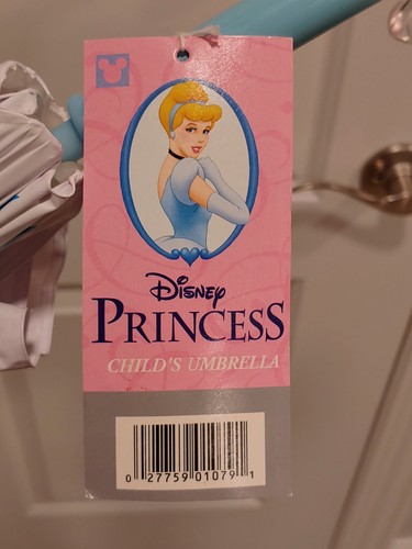 Disney Cinderella Umbrella J-Hook Shaw Child's 100% Vinyl 4+ Style #1079 NWT - Picture 15 of 15