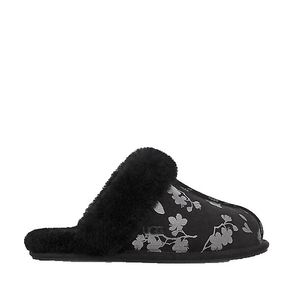 Suede Upper Floral Slippers for Women