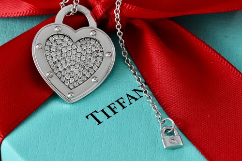 Return To Tiffany & Co. 18K White Gold Diamond Pave "LOVE" XL Heart Necklace - Picture 10 of 12