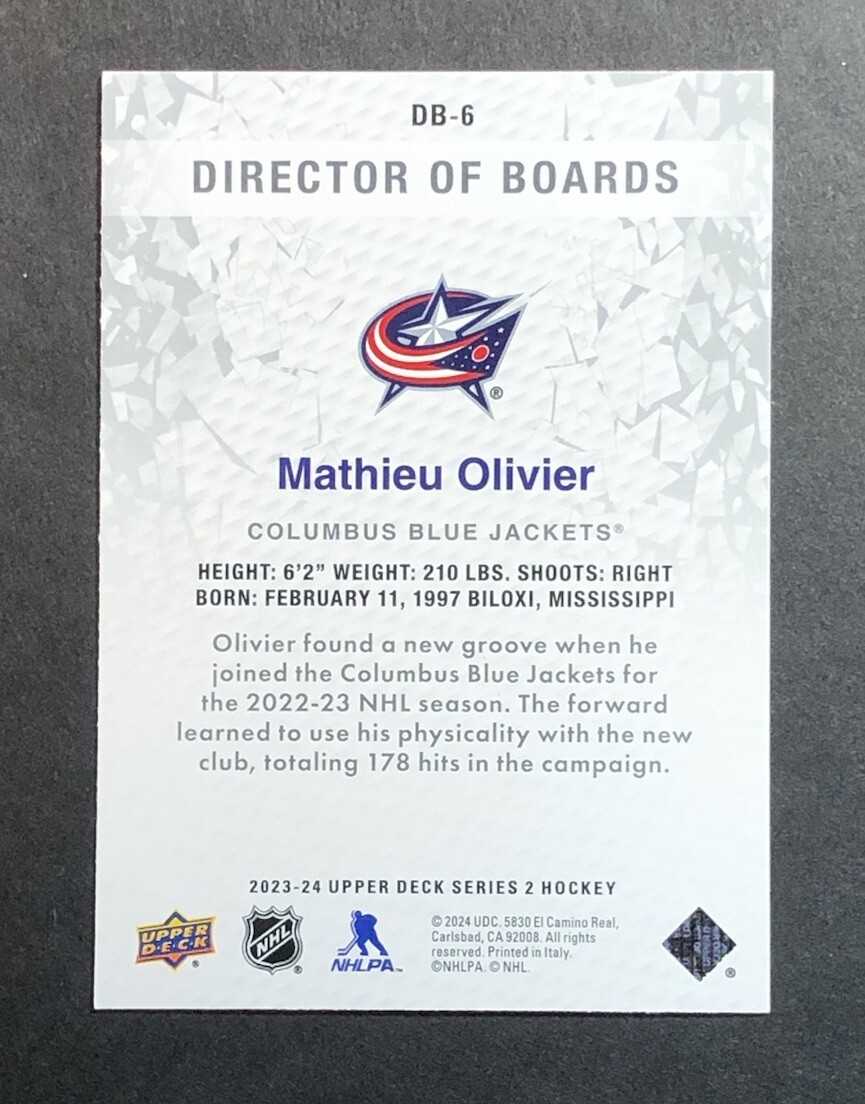Mathieu Olivier 2023-24 Upper Deck Series 2 Director Of Boards #DB