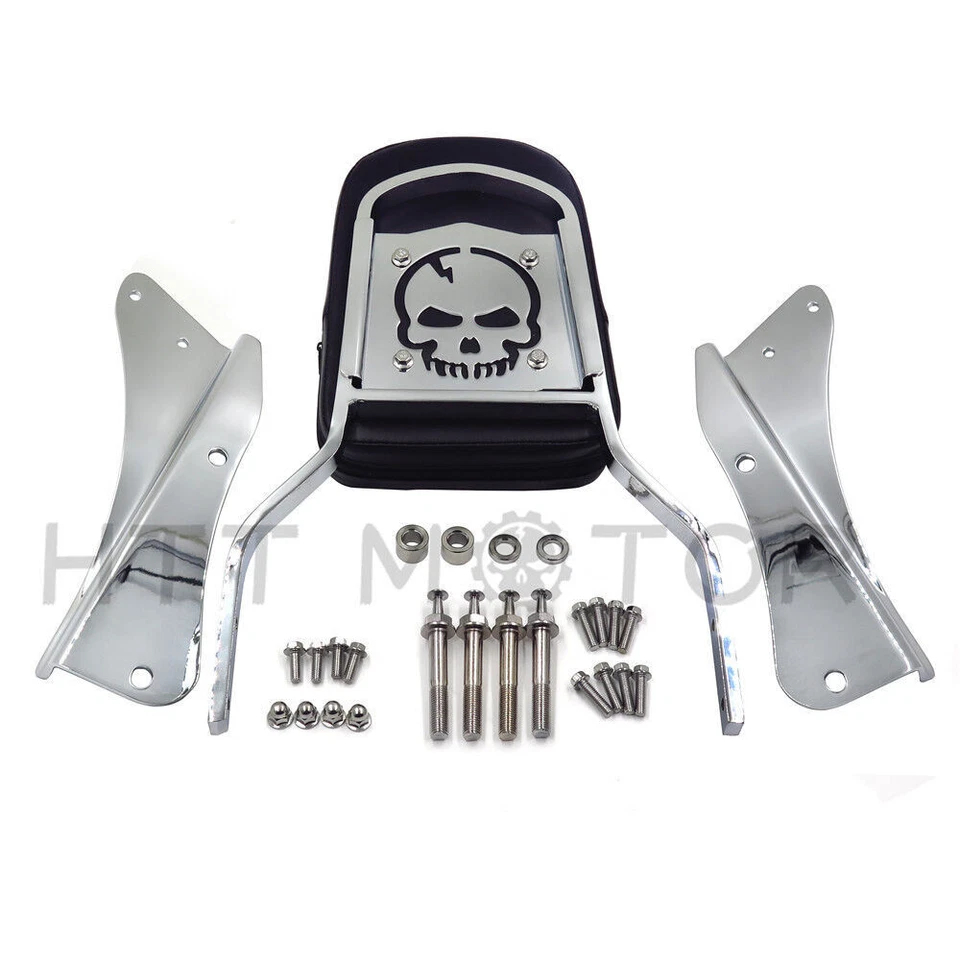 Skull / Flame Backrest for Honda Shadow Spirit 750 VT750DC 2001-2006 Sissy Bar - Image 2 of 4