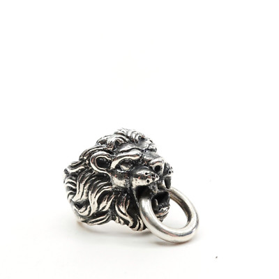 King Baby Studio Lion's Head Ring Statement Fine Silver .925 Size 11