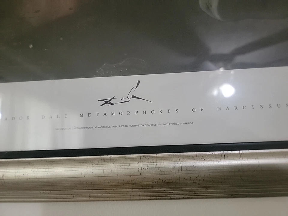 Impresión grande firmada de Salvador Dalí 1936-37, Metamorfosis de Narciso, vintage Foto 4 de 4