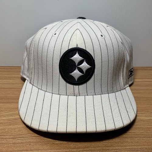 Pittsburgh Steelers 7 3/8 Fitted Cap Reebok NFL Pin Stripe OSFA Hat