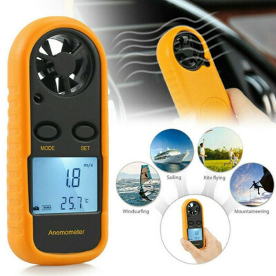 LCD Digital Air Anemometer Wind Speed Gauge Handheld Thermometer Volume Tester