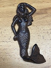 Cast Iron Mermaid Towel Clothing Hook / Bathroom/cottage/changing room 6"