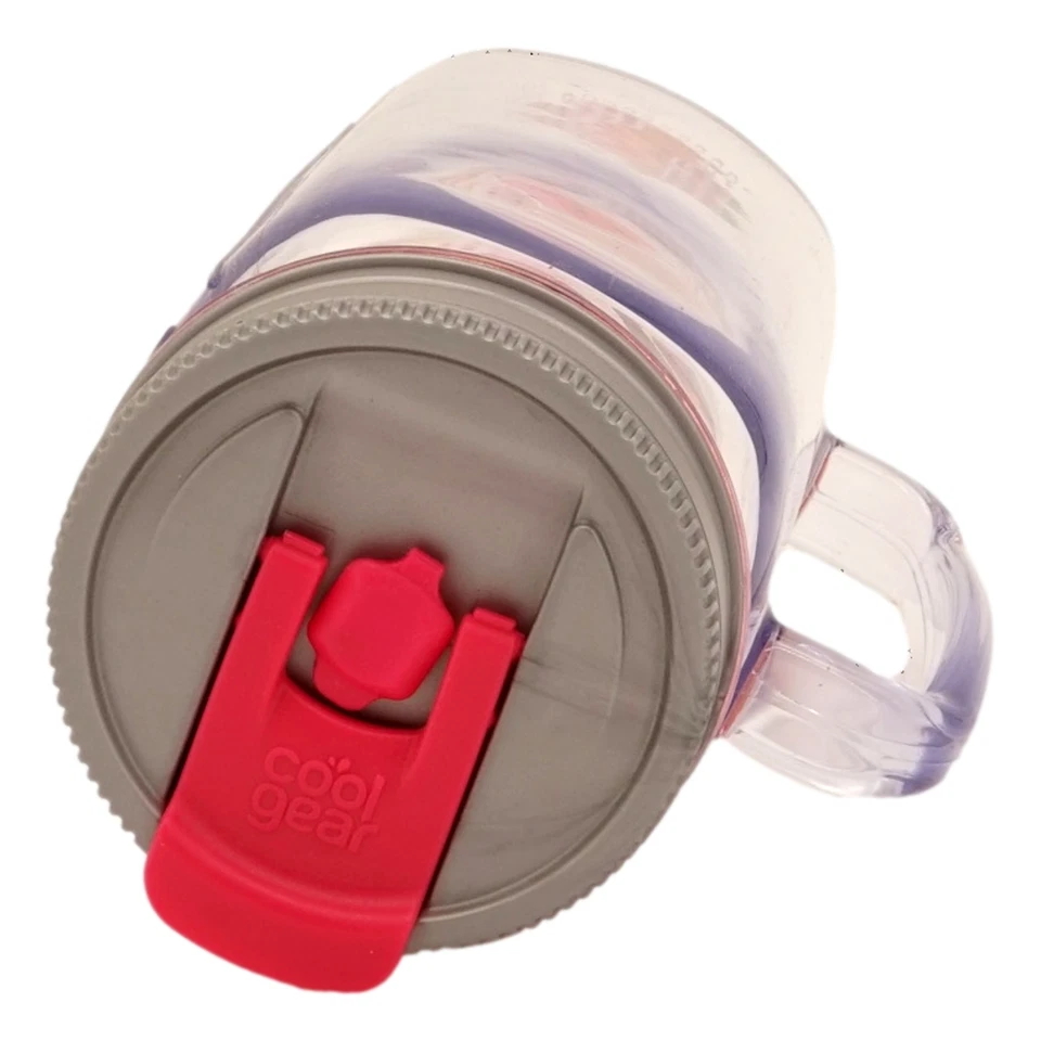 Insulated Mason Jar Tumbler Mug (Pink Tropical Beach, 16 oz, 7 in tall) with - Image 4 of 4