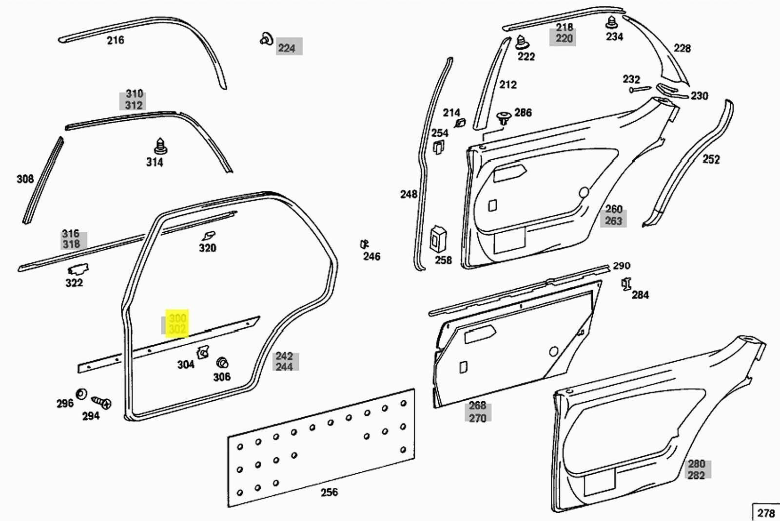 Mercedes Center Chrome Moulding Rear Right Door Trim New OE W116 SWB eBay