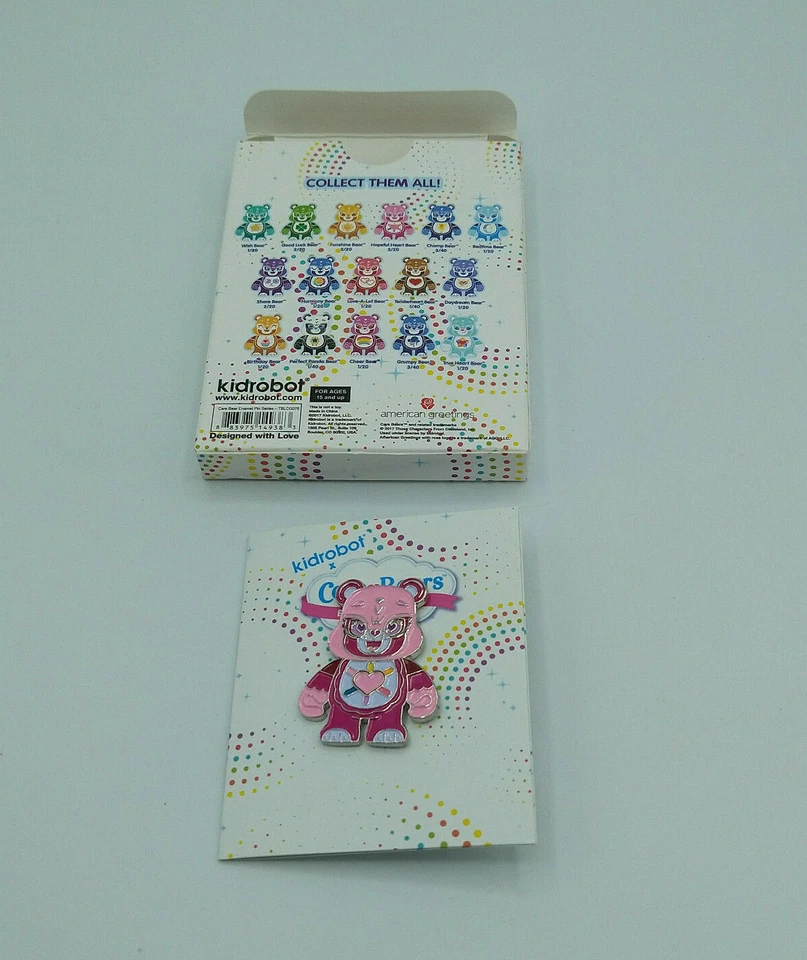 Kidrobot X Care Bears HOPEFUL HEART BEAR Enamel Pin Blind Box 2/20  - Image 2 of 3
