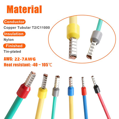 1400Pcs Wire Ferrule Connectors Kit 22-8 Gauge Premium Copper Ferrule Terminals Nylon Insulated Pin Cord End Connectors