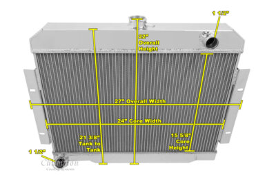 ER Champion 3 Row Radiator,Shroud,2 13'' Fans for 1970-1985 Jeep CJ Series L6,V8
