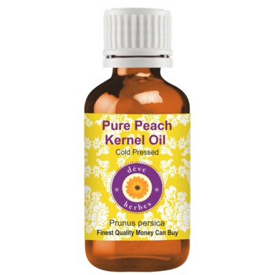 Deve Herbes Pure Peach Kernel Oil (Prunus persica) Cold Pressed for Skin