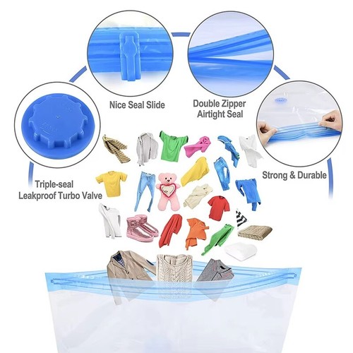 5/10 Vacuum Storage Bags Travel Space Saver Garment Seal Clothes Compression Bag - Picture 13 of 24