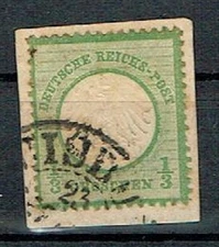 German Empire Breast Shields MiNr 2 Cancelled Piece Old Examination Bühler