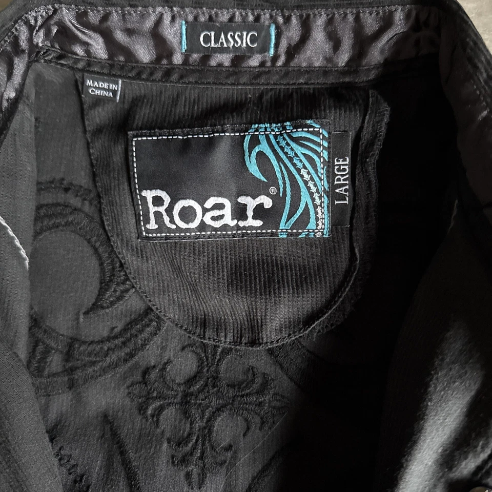 Lote de 3 camisas abotonadas bordadas Roar Enough Excuses para hombre talla L grande Foto 4 de 4