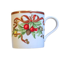 Tiffany and Company Holiday Coffee Mug Holiday Garland Ribbon Floral Fruit Japan