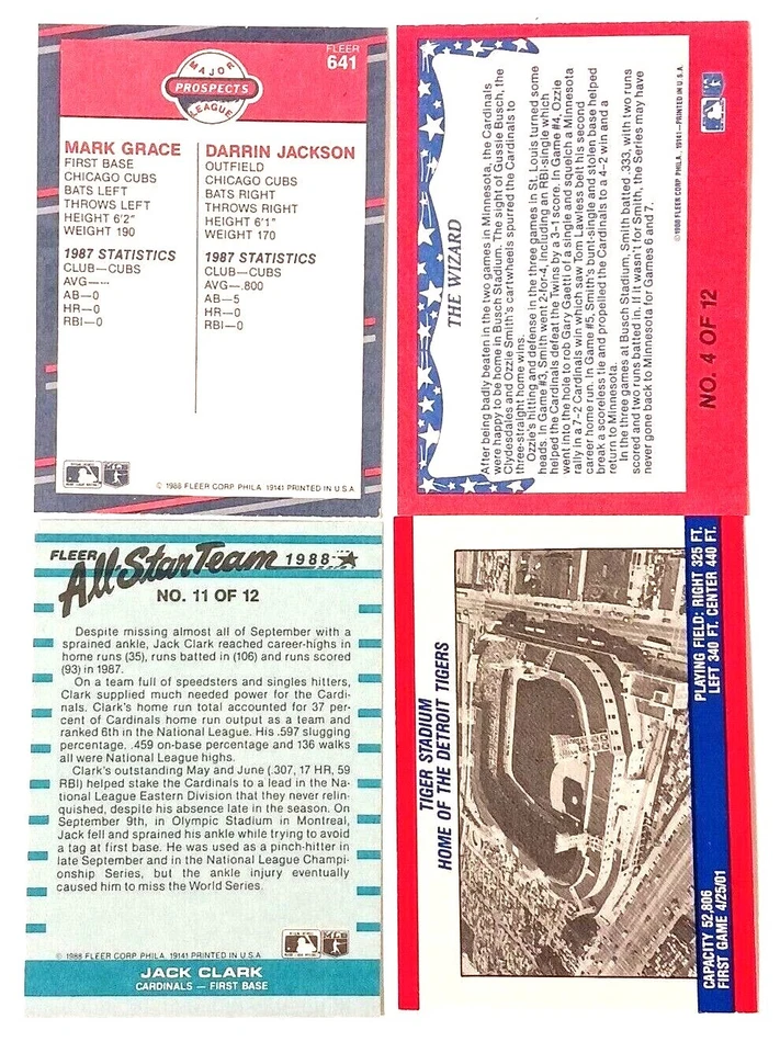 1988 Fleer Baseball, #601-660, All Stars, Stickers You Pick, COMPLETE YOUR SET!! - Image 4 of 4