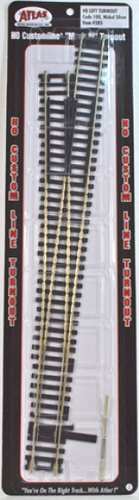 Transparent Label Railing Atlas #285 #8 Left Mark IV Turnout - Code 100 Nickel Silver Rails - HO ...