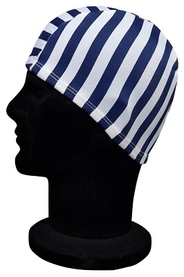 CHEX Badehut elastisch Erwachsene Polyester dehnbar dunkelblau weiß gestreift