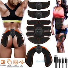 Electric Muscle Toner ABS Stimulator Abdominal Toning Belt Hips Fitness Trainer