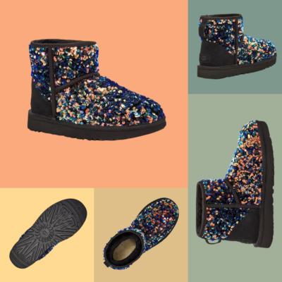 WOMEN'S Size 6M UGG W CLASSIC MINI STELLAR SEQUIN NEW WITH BOX | eBay
