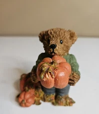 Vtg Home Interiors and Gifts 99005-99 Thank You Bears Pumpkins Fall Harvest 1999