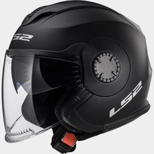 CASCO JET LS2 OF570 VERSO SOLID MATT BLACK NERO OPACO DOPPIA VISIERA MOTO