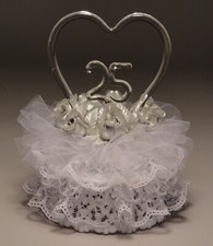 25th Wedding Anniversary Cake Topper 855-25 HANDCRAFTED