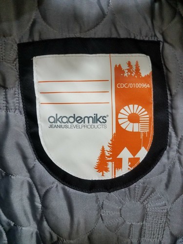 Akademiks Jeanius 4XL Bomber Jacket Y2K Black Winter Coat Logo Urban Streetwear - Picture 9 of 12
