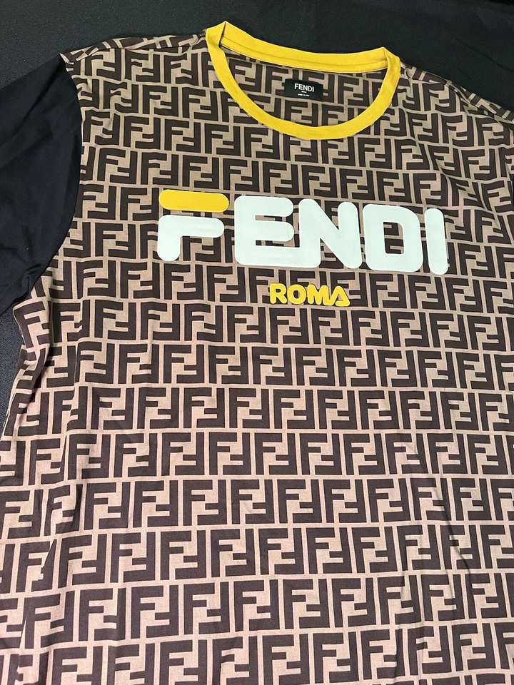 $930 CAMISETA NUEVA CON LOGO FENDI EE. UU. FF SUELTA MEDIANA M CAMISA SE AJUSTA A L AUTÉNTICA Foto 2 de 4