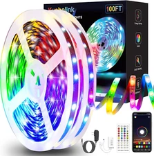 100Ft Led Strip Lights RGB Room Light with Remote Control for Bedroom Music Sync