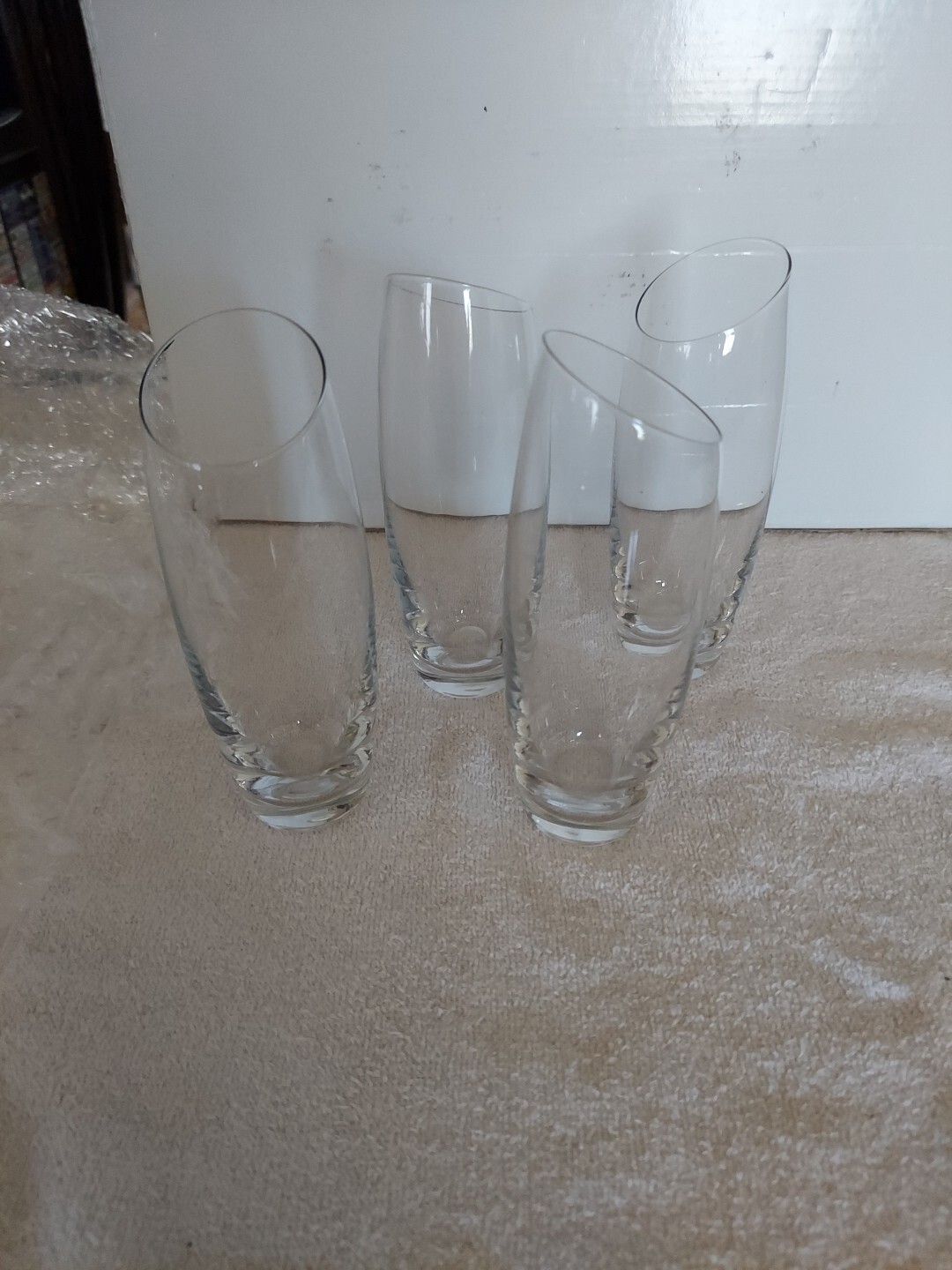 Elegant 7.5 Oz Glass Champagne Flutes Set of 4