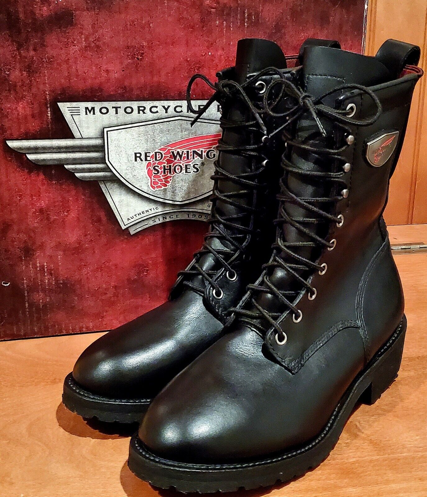 Red Wing 980 Waterproof Motorcycle Boots Size 9D (Soft Toe) (USA)