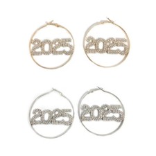 2025 Women s Rhinestones Long Earrings Crystals Number Designs for Fashion