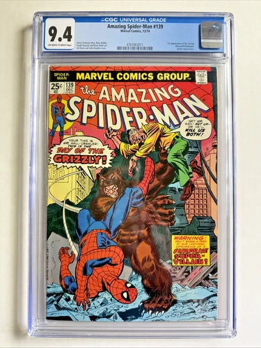 Amazing Spider-Man #139 CGC 9.4 Marvel Comics 1974 First Appearance Grizzly