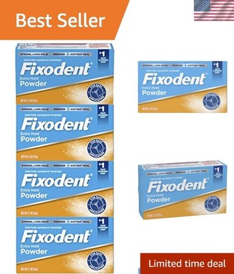 Denture Adhesive Powder Extra Hold 2.7 Oz Pack of 4 Strong Long Lasting