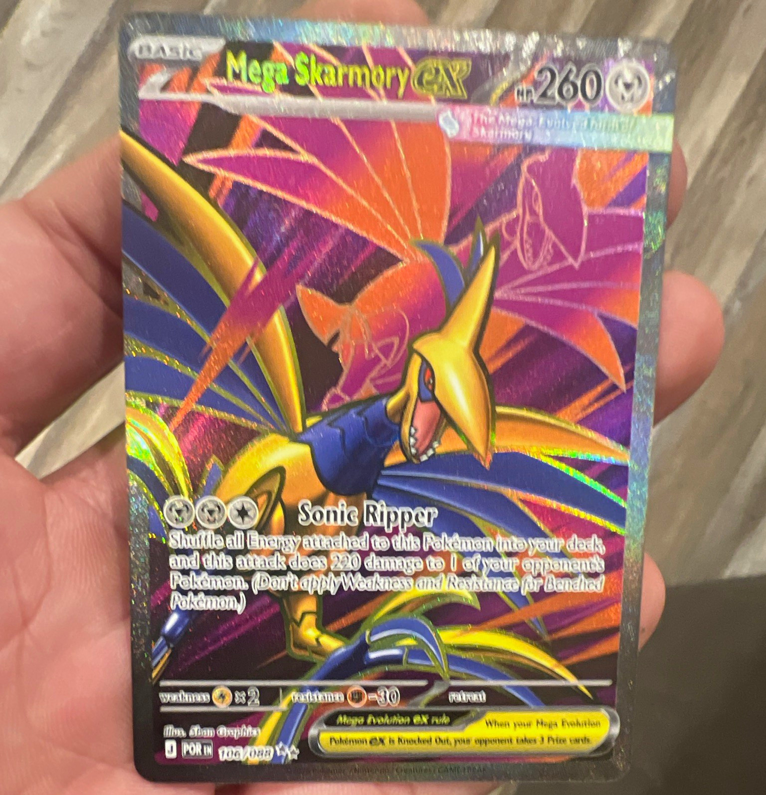 Mega Skarmory ex Pokémon TCG Perfect Order 106/088 Secret Holo - MINT