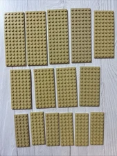 LEGO TAN LOT 15 PCS 6X16 6X12 4X10 BASE PLATE VARIETY BUILDING PIECES