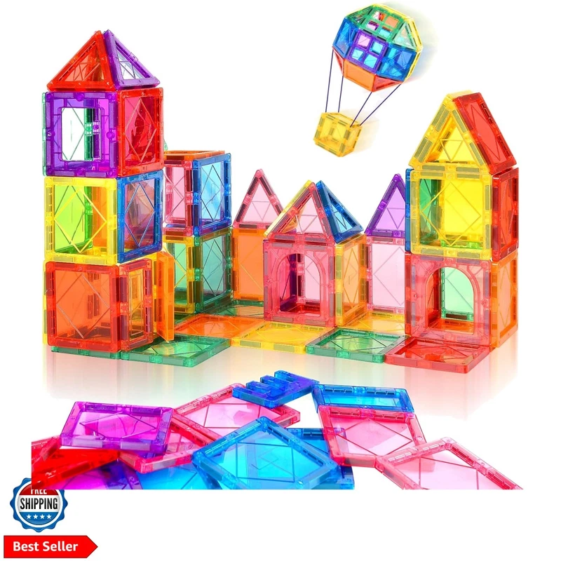 Magnetic Tiles Building Blocks for Kids Ages 3-8