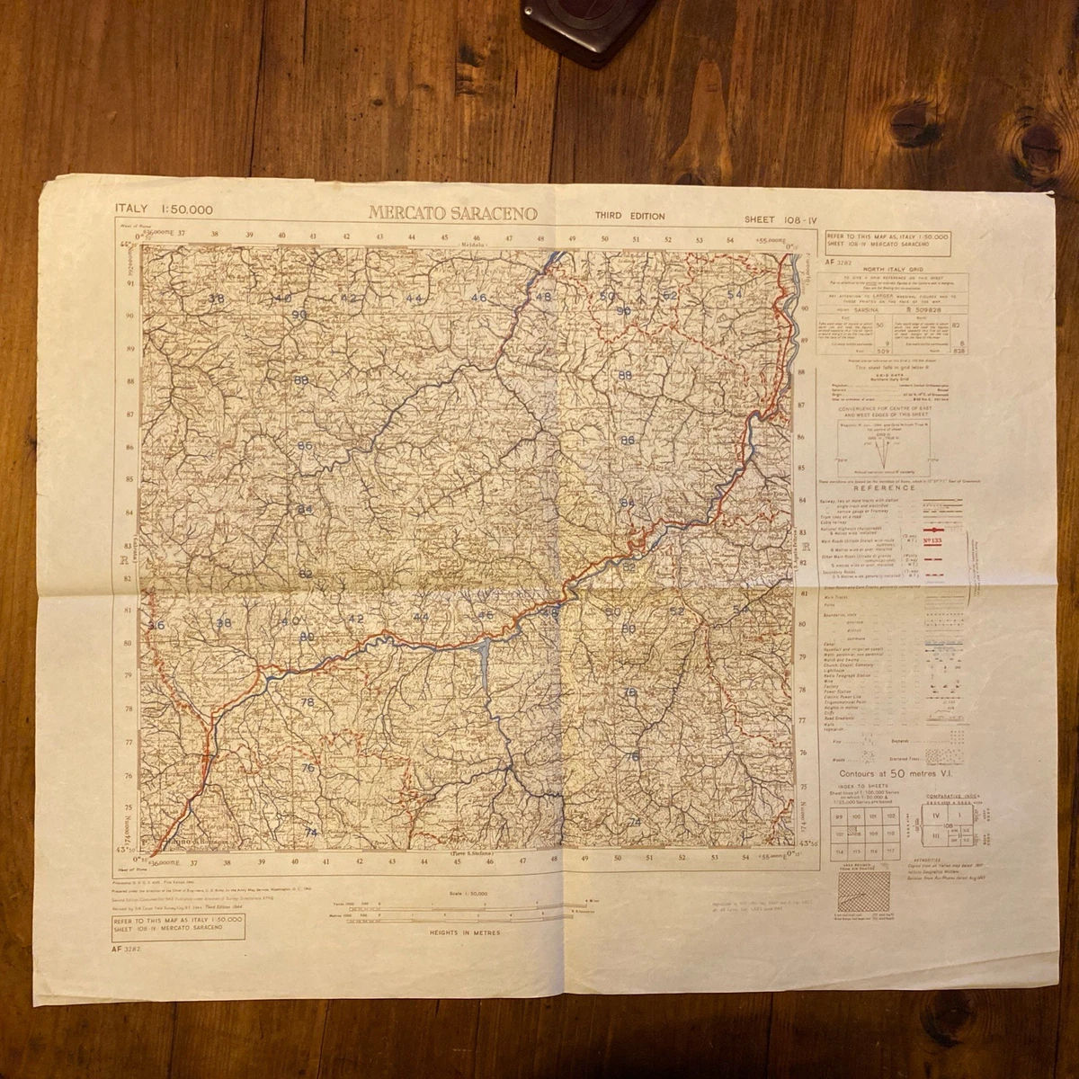 Vintage Militare Mappa Custodia, Documento / Borsa a Spalla Usato