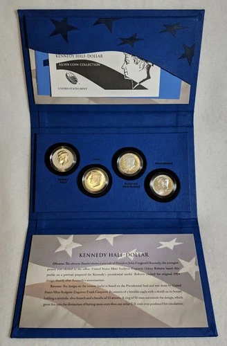 2014 50th Anniversary Kennedy Half Dollar Silver Coin Collection 4 Coin Set -...