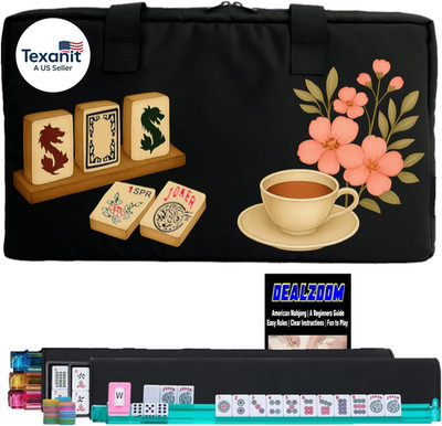 American Mahjong Set Complete, Full Game with Mahjong Tiles, Mahjong Racks with