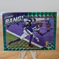 2021 Panini Mosaic Justin Jefferson Bang! Green Prizm #B-12 Minnesota Vikings