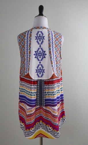 John Mark Embroidered Tunic Top Sleeveless Size Large