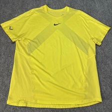 Nike Shirt Men’s XL Yellow Volt Tennis Rafael Nadal Nike 2013 US Open Premier