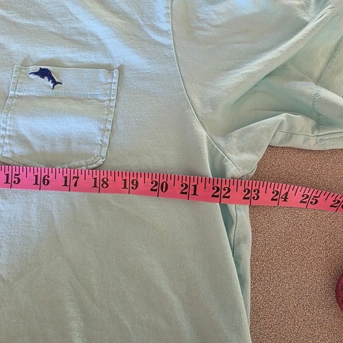Tommy Bahama Mens T-Shirt Large L Pima Cotton Blue Marlin Pocket Tee - Picture 4 of 6