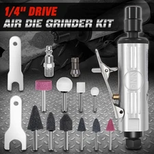[16Pcs] 1/4"(6MM) Mini Air Die Grinder Straight Pneumatic 25000 RPM Rear Exhaust
