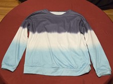 Womens Pullover Tie Dye Sweatshirt Size Medium Blue Teal